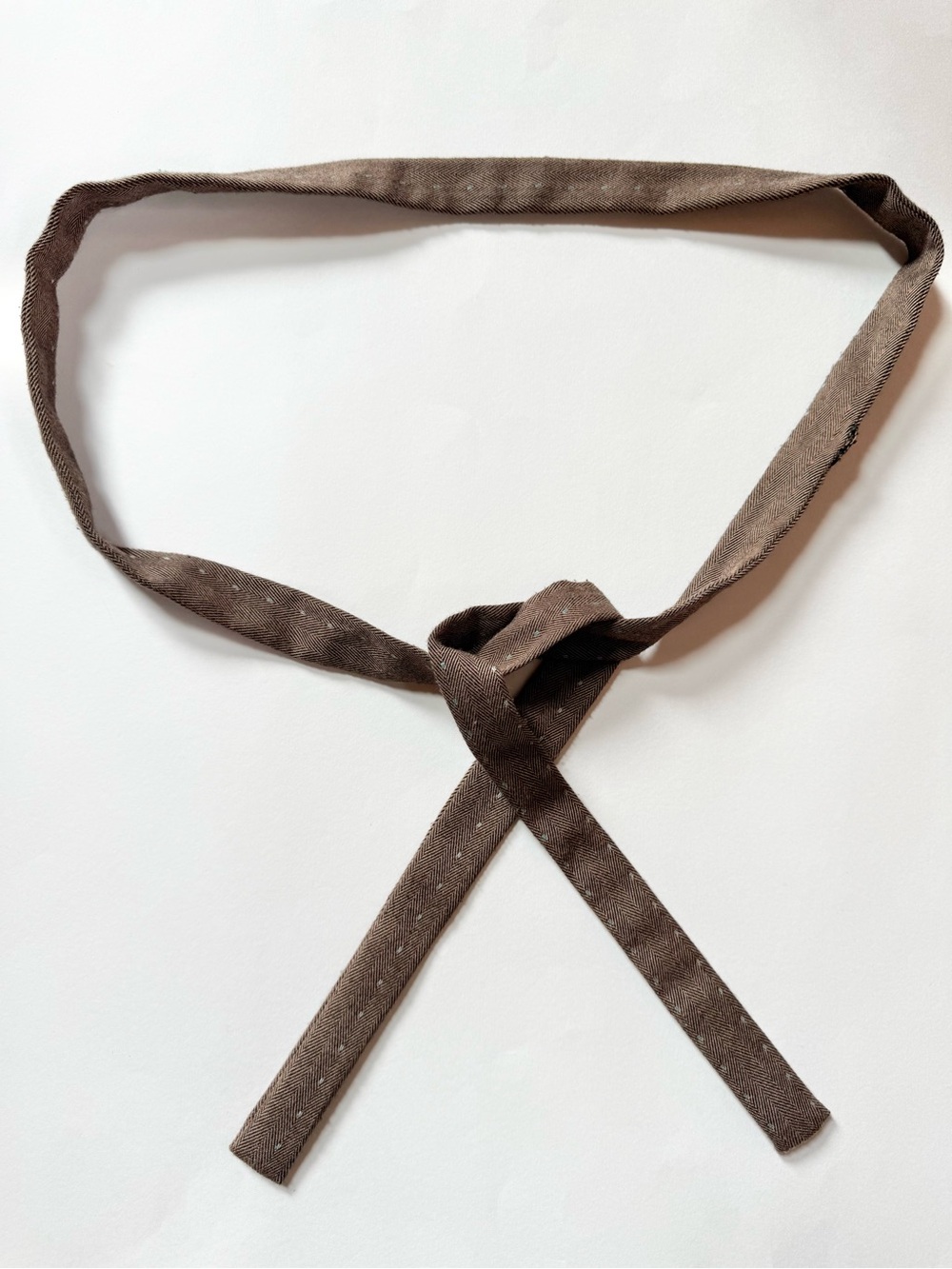Vintage Brown Knit Fabric Belt Tie